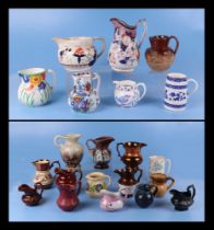 A collection of twenty two pottery milk and cream jugs, including examples by Royal Doulton, Losol