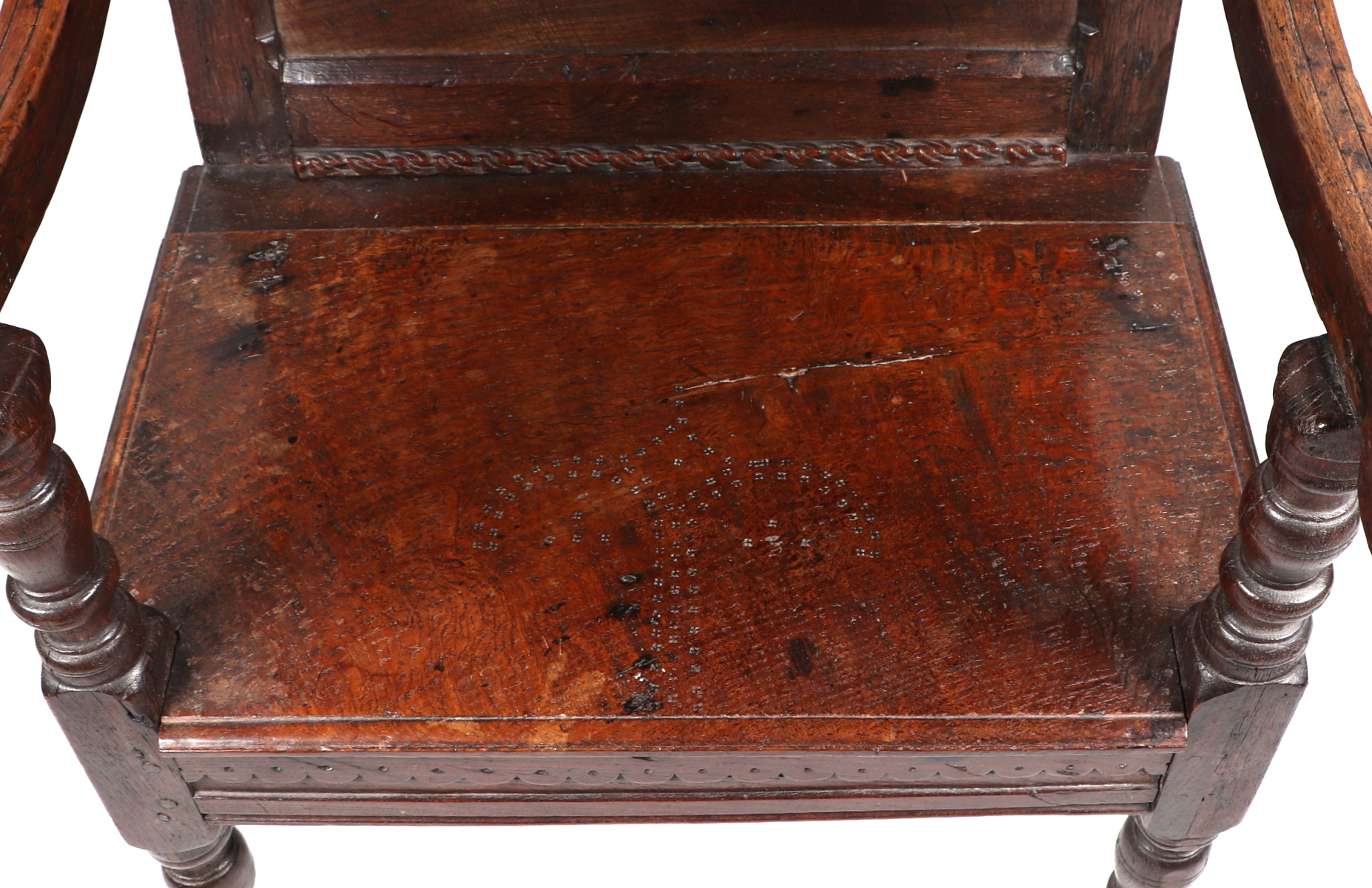 An 18th century style Wainscot type oak chair. - Image 6 of 8
