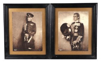 A pair of Hugh Cecil facsimile photographs of Edward the VIII in Military dress uniform, framed