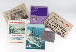 A collection of ephemera relating to HRH Queen Elizabeth II, including newspapers commemorating