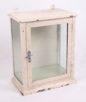 An Edwardian painted metal table top glazed display cabinet, 48cm wide.