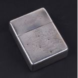An Indian sterling silver cigarette box, with engraved map of India, inset with four rubies, 100g.