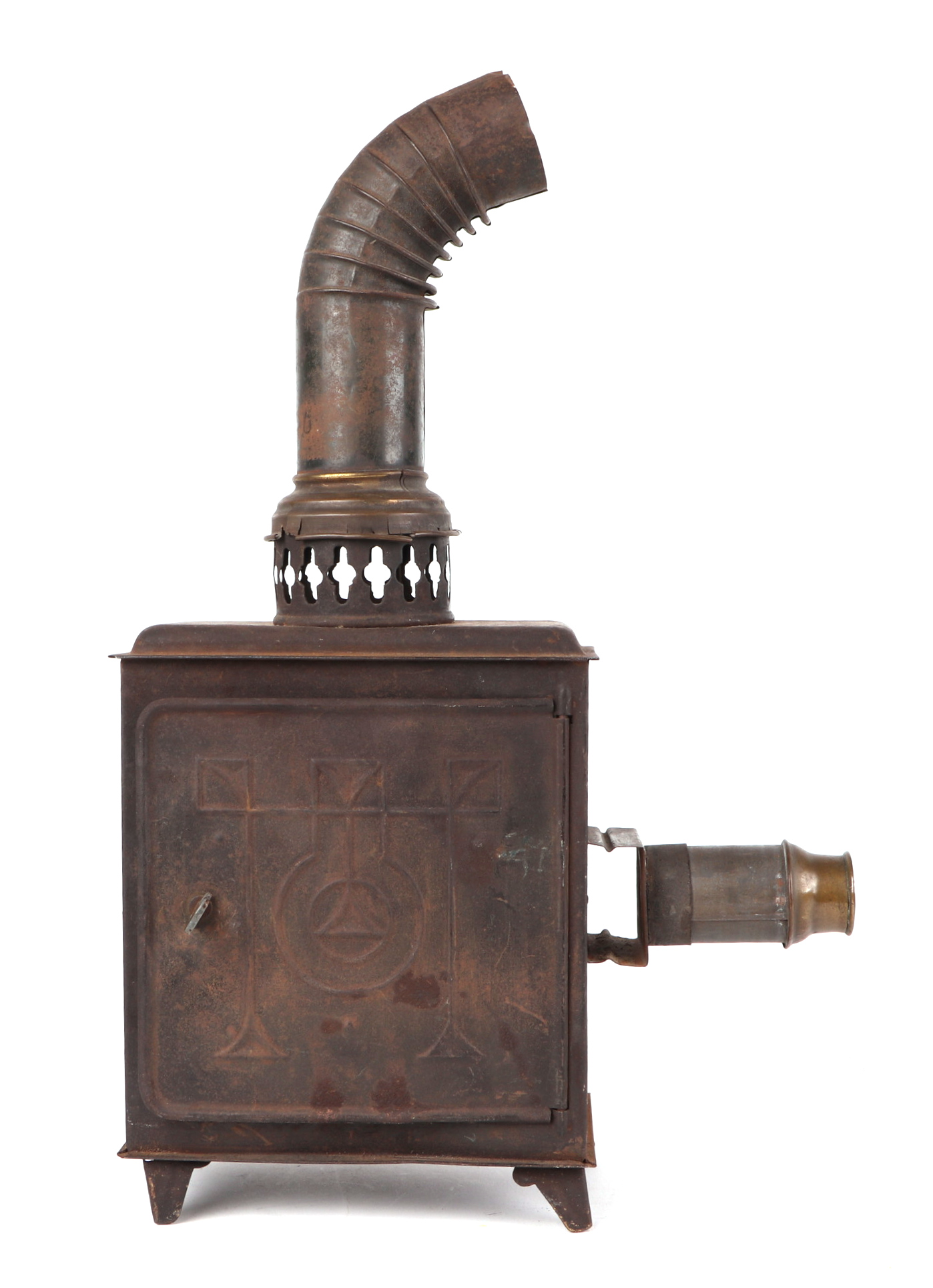 A late Victorian/Edwardian magic lantern with approx 60 glass magic lantern slides. - Image 3 of 3