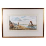 Fodgate (British school), barges leighs-on-sea, watercolour, signed lower right, 40 by 20cm,