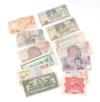 A quantity of foreign bank notes, including a Banque Du Congo Cinq Francis note.