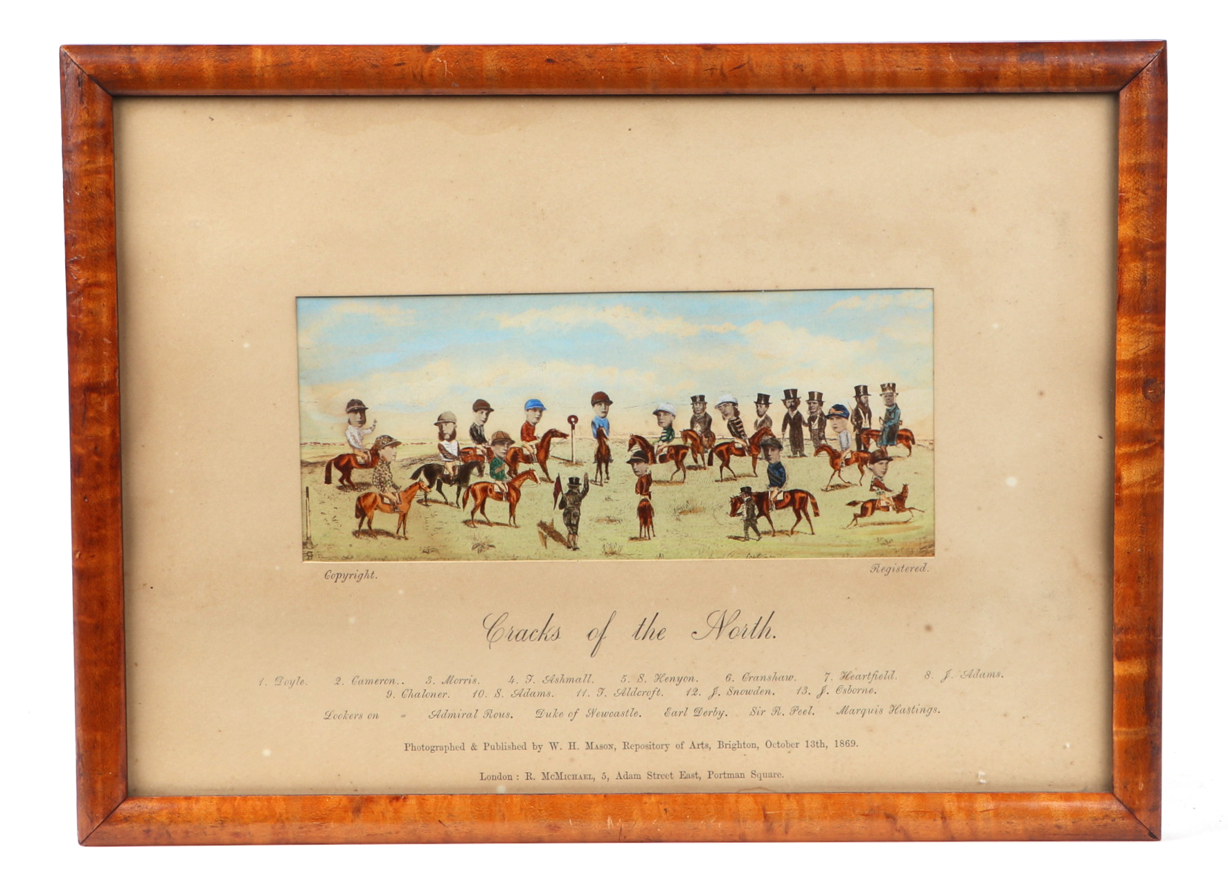Horse racing interest. A coloured horse racing print, "Cracks of the North", photographed and - Image 2 of 5