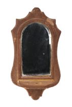 A Victorian arched top bevelled edge wall mirror, overall 21 by 39cm.