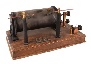 A large early 20th century heavy discharge induction coil, spark generator, by Griffin and Tatlock