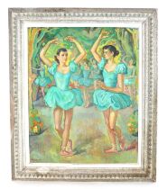 Continental School, 20th century, a ballet scene with two ballerinas in the fore ground, and the