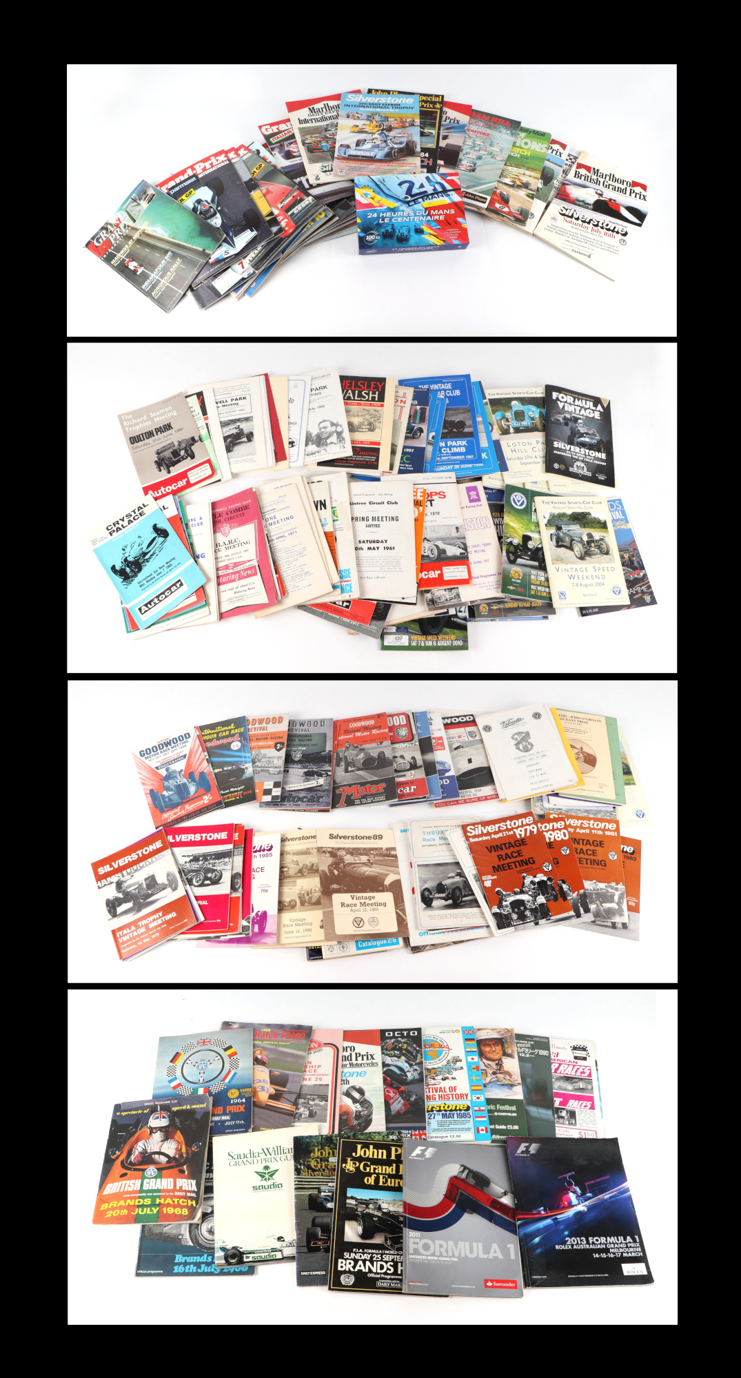 A good selection of motorsport programs, from the 1960/70/80s, including 1966 RSA British Grand Prix