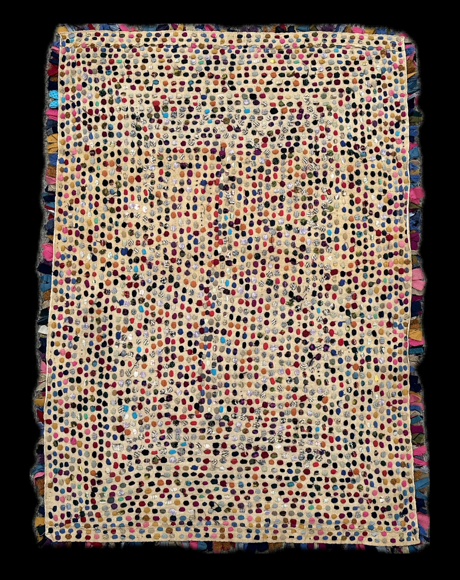 An early 20th century rag rug, 130 by 95cm. - Image 3 of 3