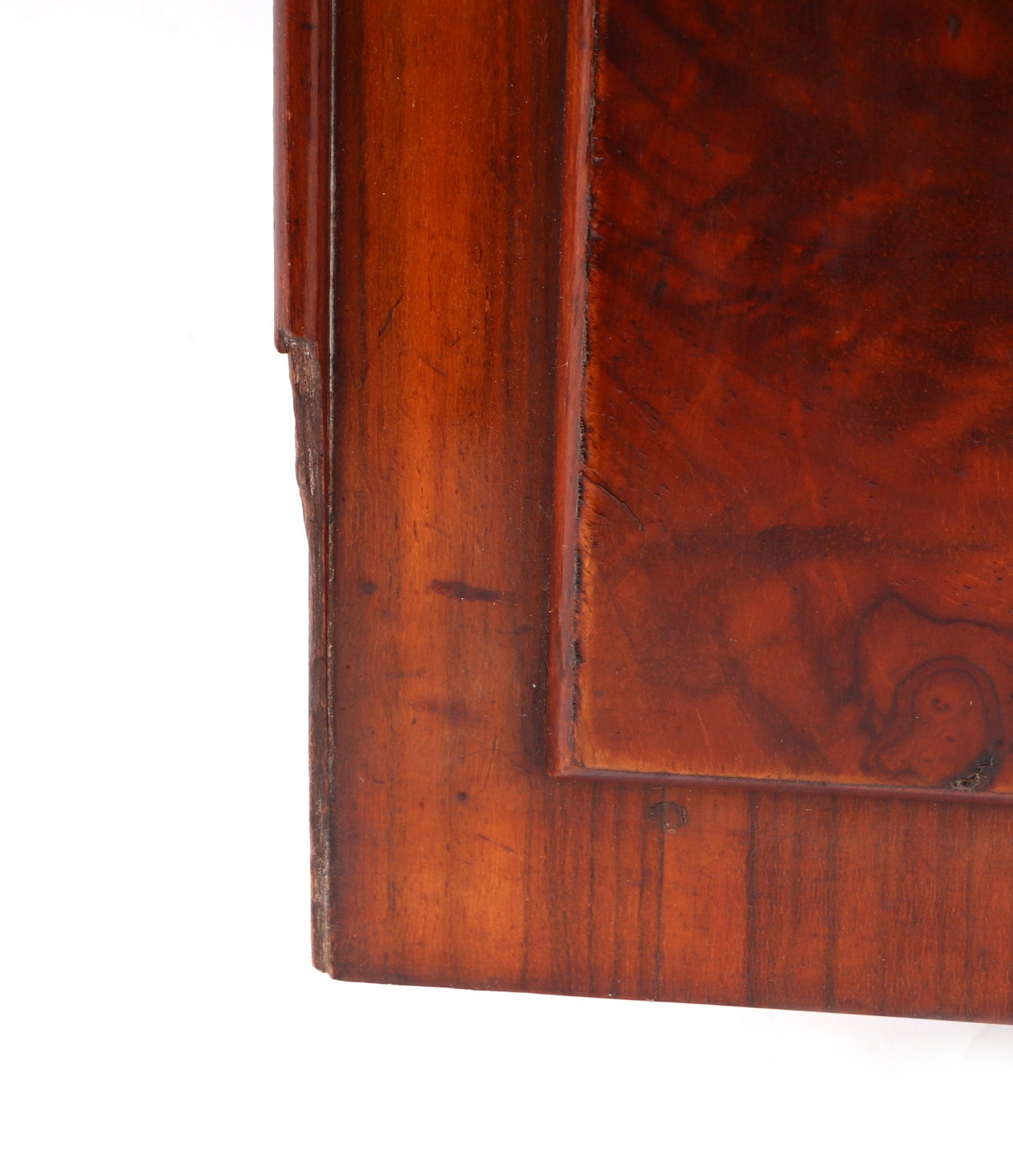 A Victorian figured walnut table top cabinet, the pair of doors enclosing three drawers, standing on - Image 4 of 5