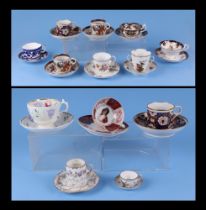 A group of cabinet cups, to include Dresden and Imari pattern. Condition Report The blue & white cup
