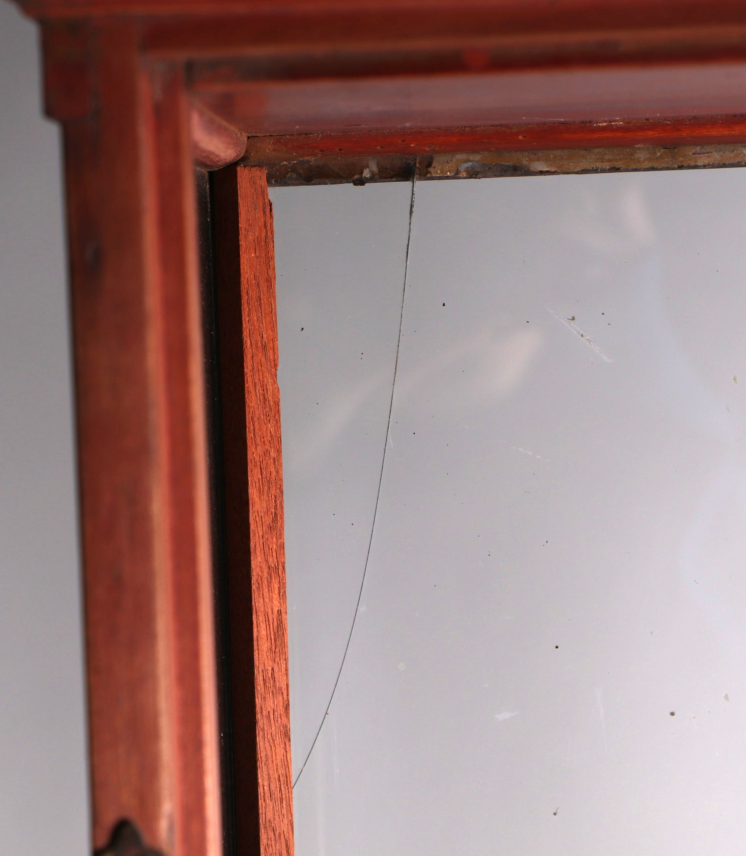 A glazed mahogany display case, of slender proportions, having a glazed singular pane door, - Image 2 of 2