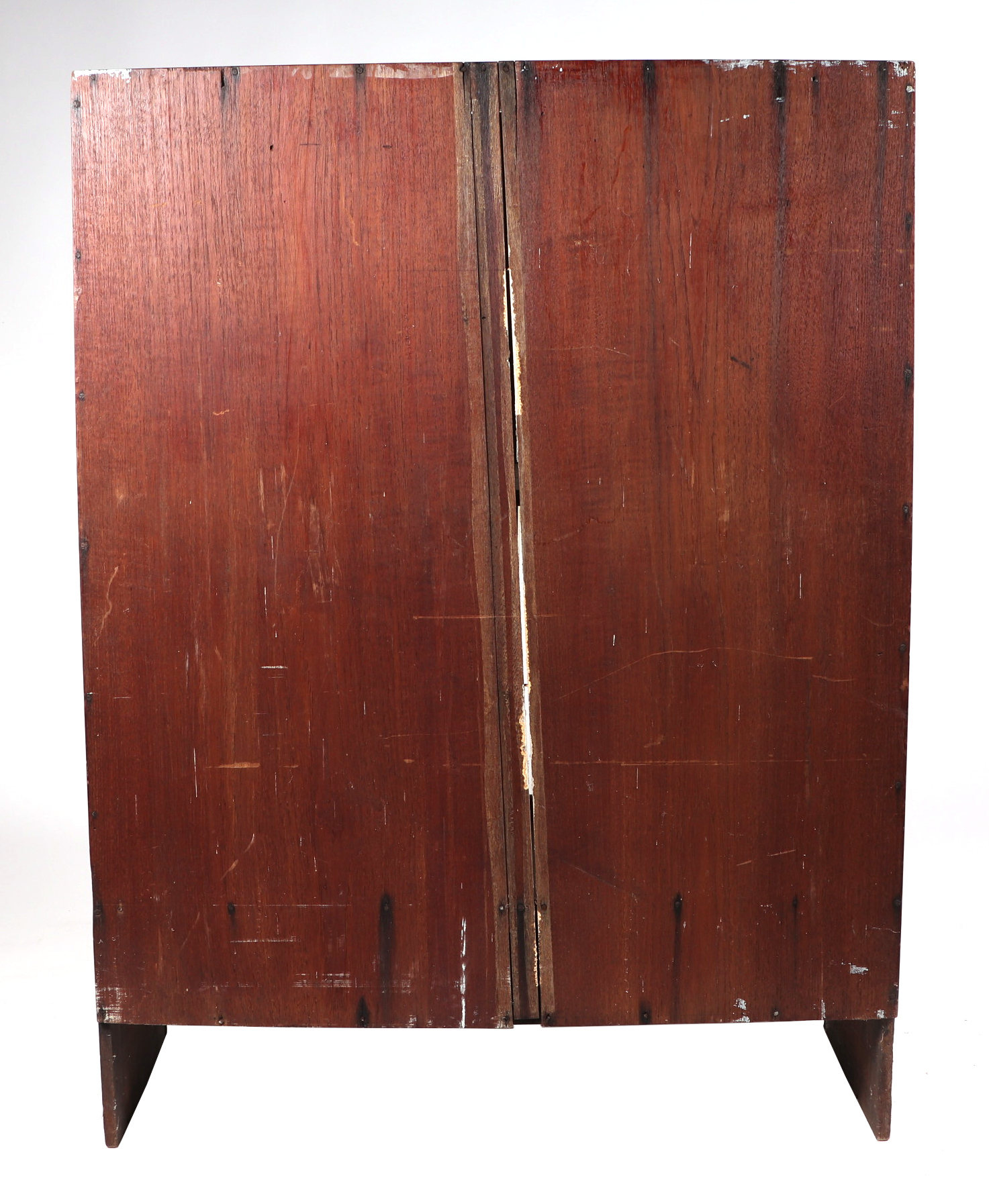 A teak display cabinet, having twin glazed doors enclosing shelves, above a drawer, 86cm wide. - Image 3 of 3