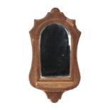 A Victorian arched top bevelled edge wall mirror, overall 21 by 39cm.