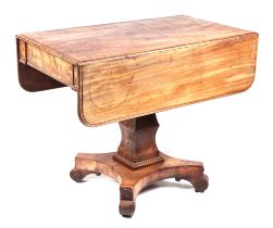 A 19th century mahogany pedestal Pembroke table, having one real and one faux end drawer, with