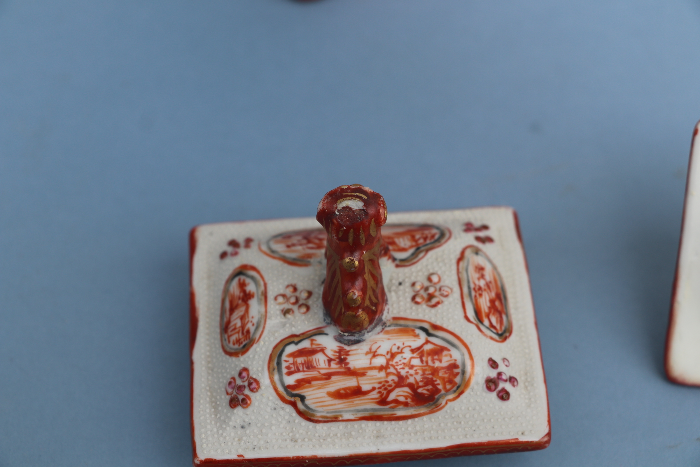 A pair of Chinese Mandarin palette famille rose Export vases and covers moulded in relief with - Image 22 of 25