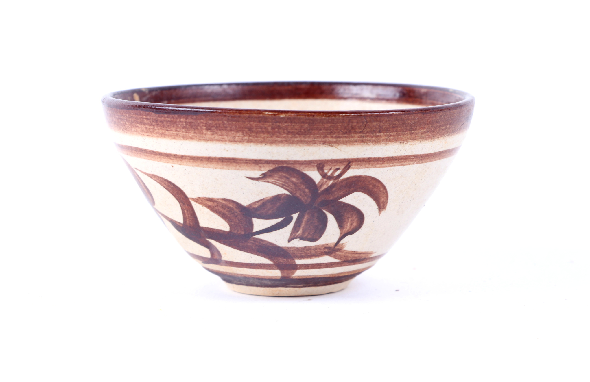 A Chinese pottery bowl, decorated with bamboo, 11cm diameter together with another similar. (2) - Image 6 of 7