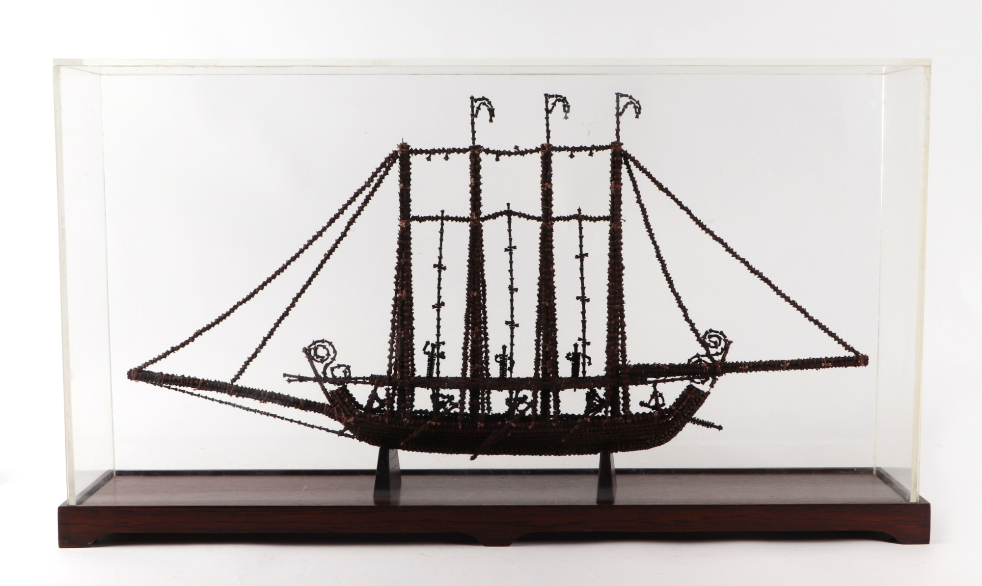 Spice Trade interest – a Moluccas Spice Islands model of a two-masted European sailing ship made