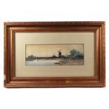 N Honeyborne, landscape scene with central windmill, signed lower right corner, watercolour,