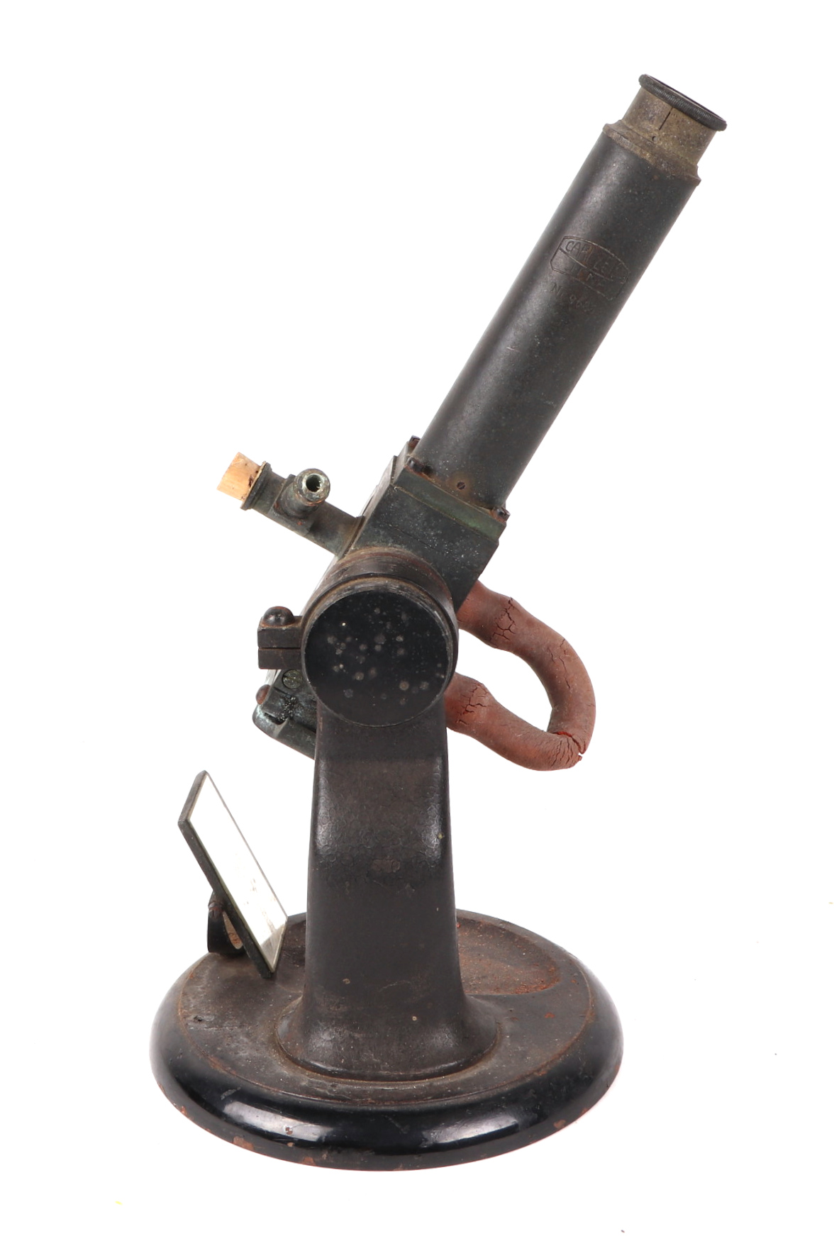 A Carl Zeiss Jena black cast iron and brass refractometer, no.9686, 28cm high. - Bild 2 aus 3