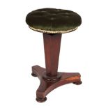 A Victorian faux rosewood piano stool, 48cm high.