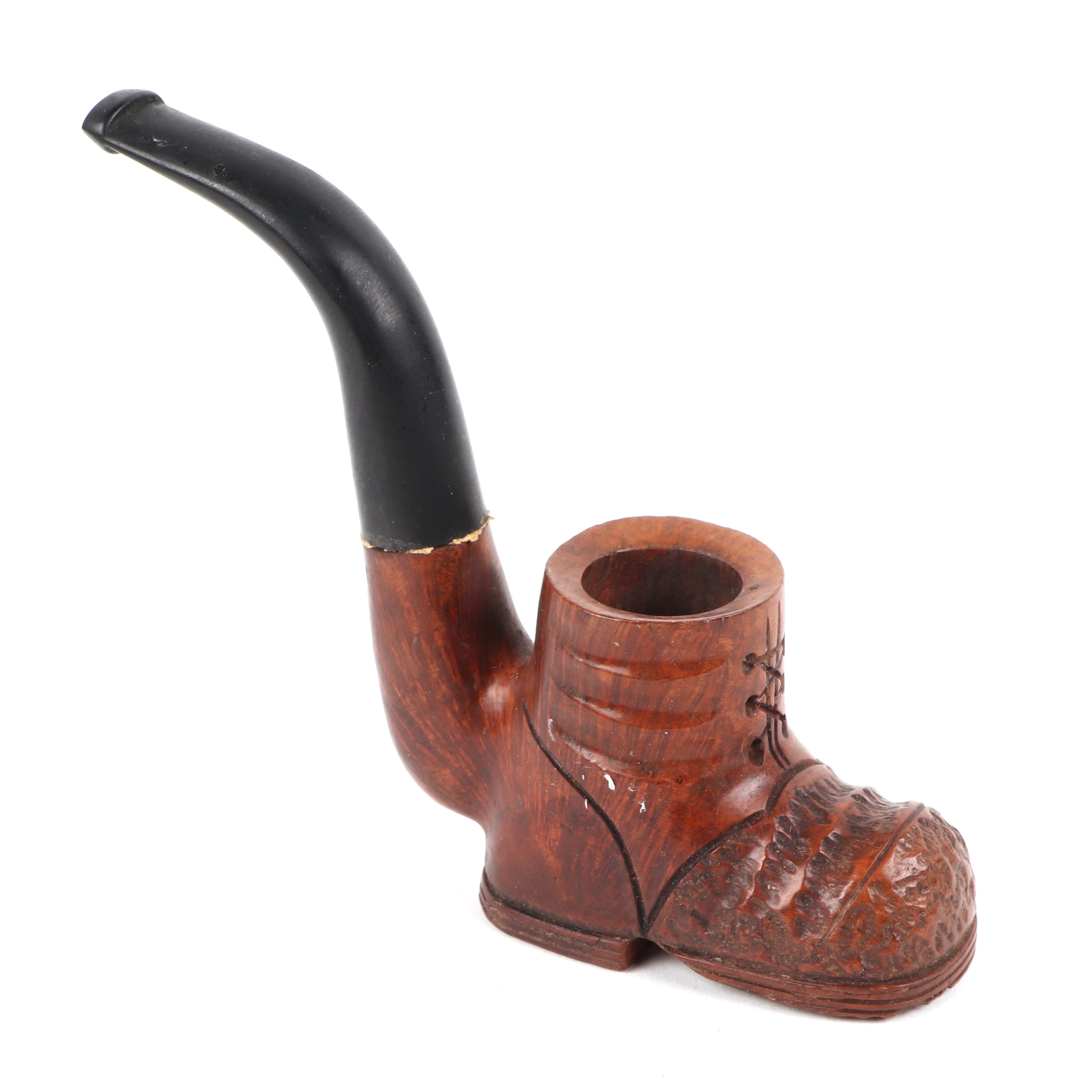 A vintage novelty briarwood pipe, in the form of a boot, 16cm long. - Image 2 of 2