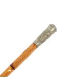 A Hailey Bury OTC bamboo military swagger stick, 70cm long.