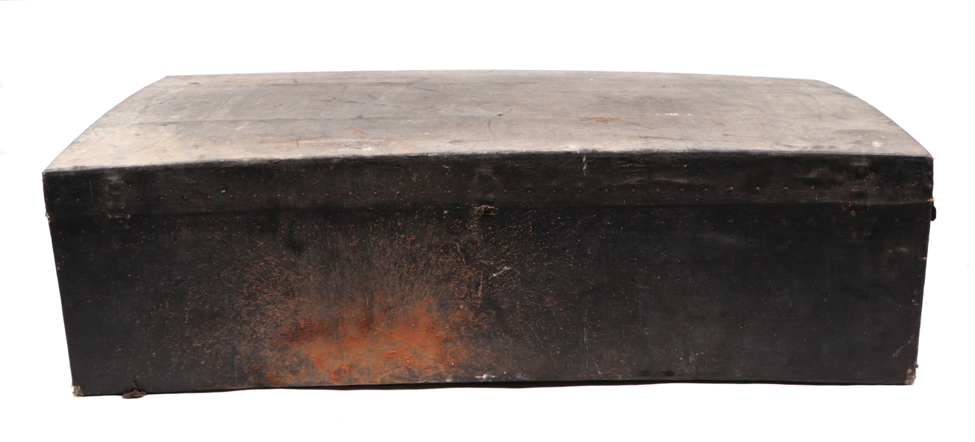 A large Victorian travel trunk, with leather carrying handles, 128cm long. - Bild 4 aus 4
