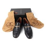 A pair of vintage Gucci gentleman's loafers with original dust bags and box, UK size 9.5, with signs