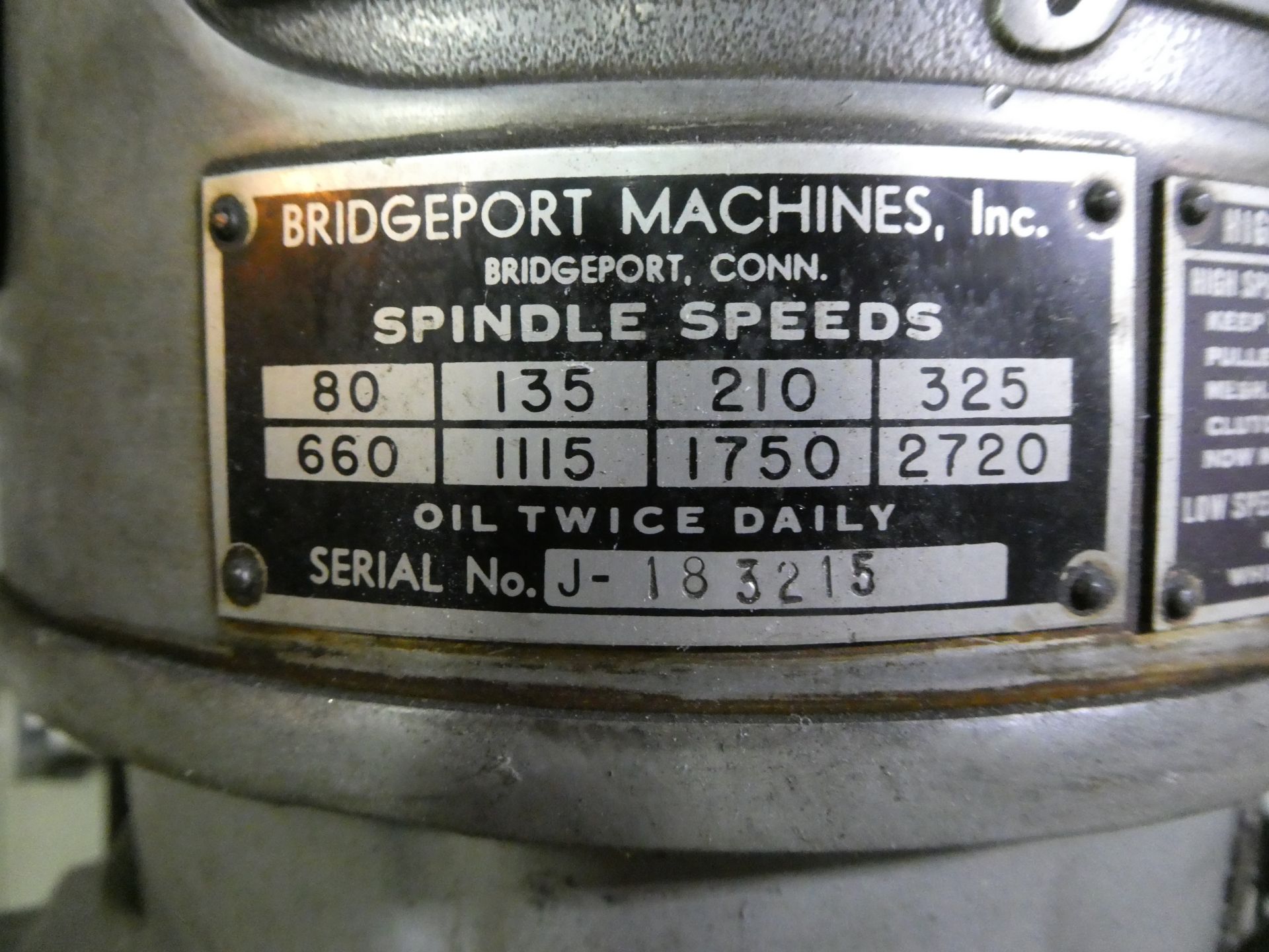 Bridgeport Milling Machine - Image 2 of 4