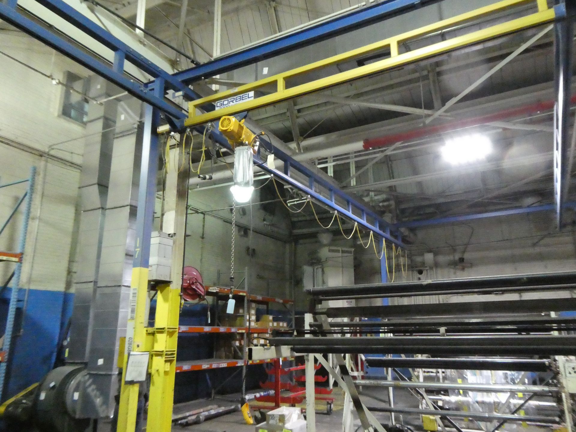 Gorbel Freestanding Overhead Crane w/ Harrington 1 ton hoist - Image 3 of 5