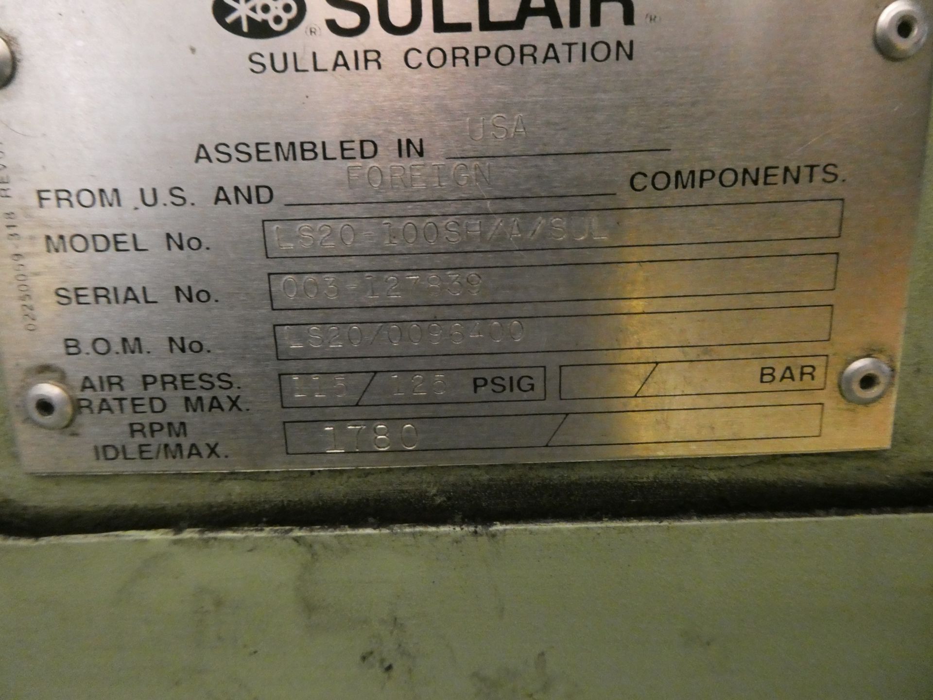 Sullair LS-20 Compressor - Image 4 of 4