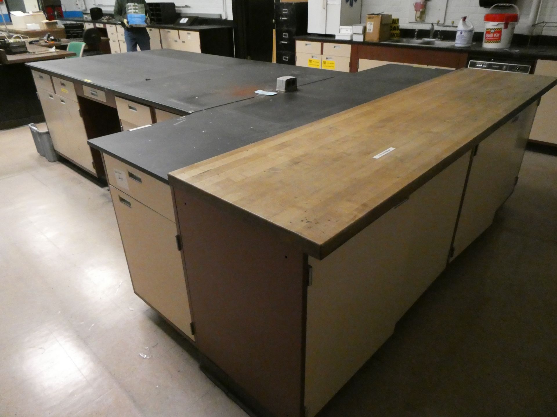 T Shaped Lab Cabinets w/Solid Work Surface - Image 3 of 4