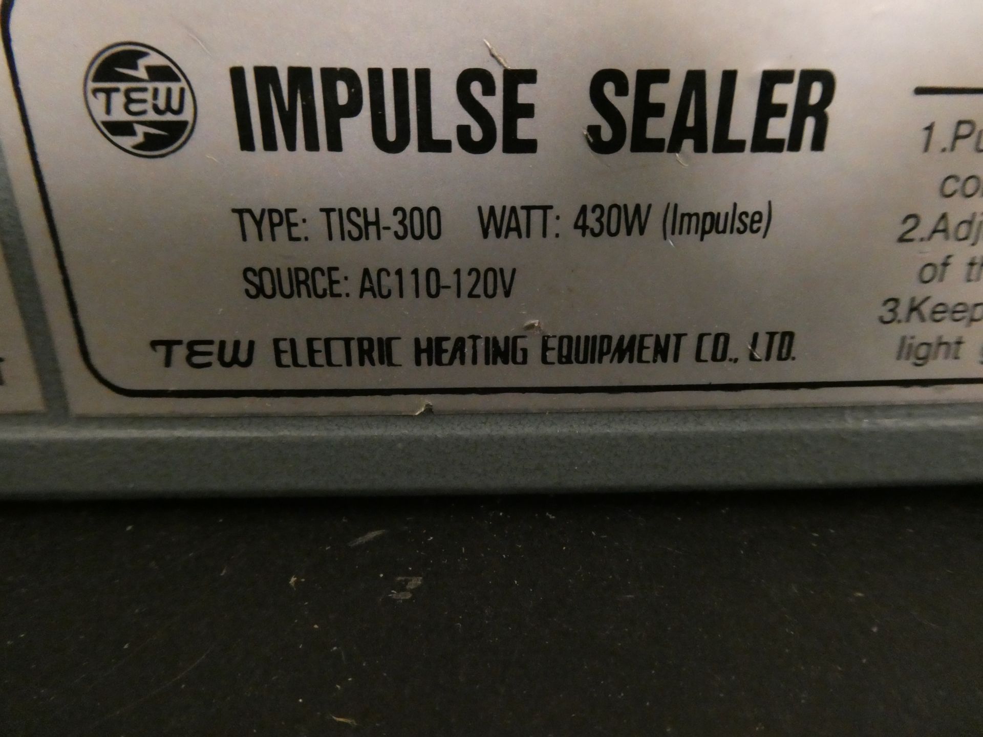 Tew Electric Heating 12 inch Impulse Sealer TISH-300 430 Watt - Image 2 of 2