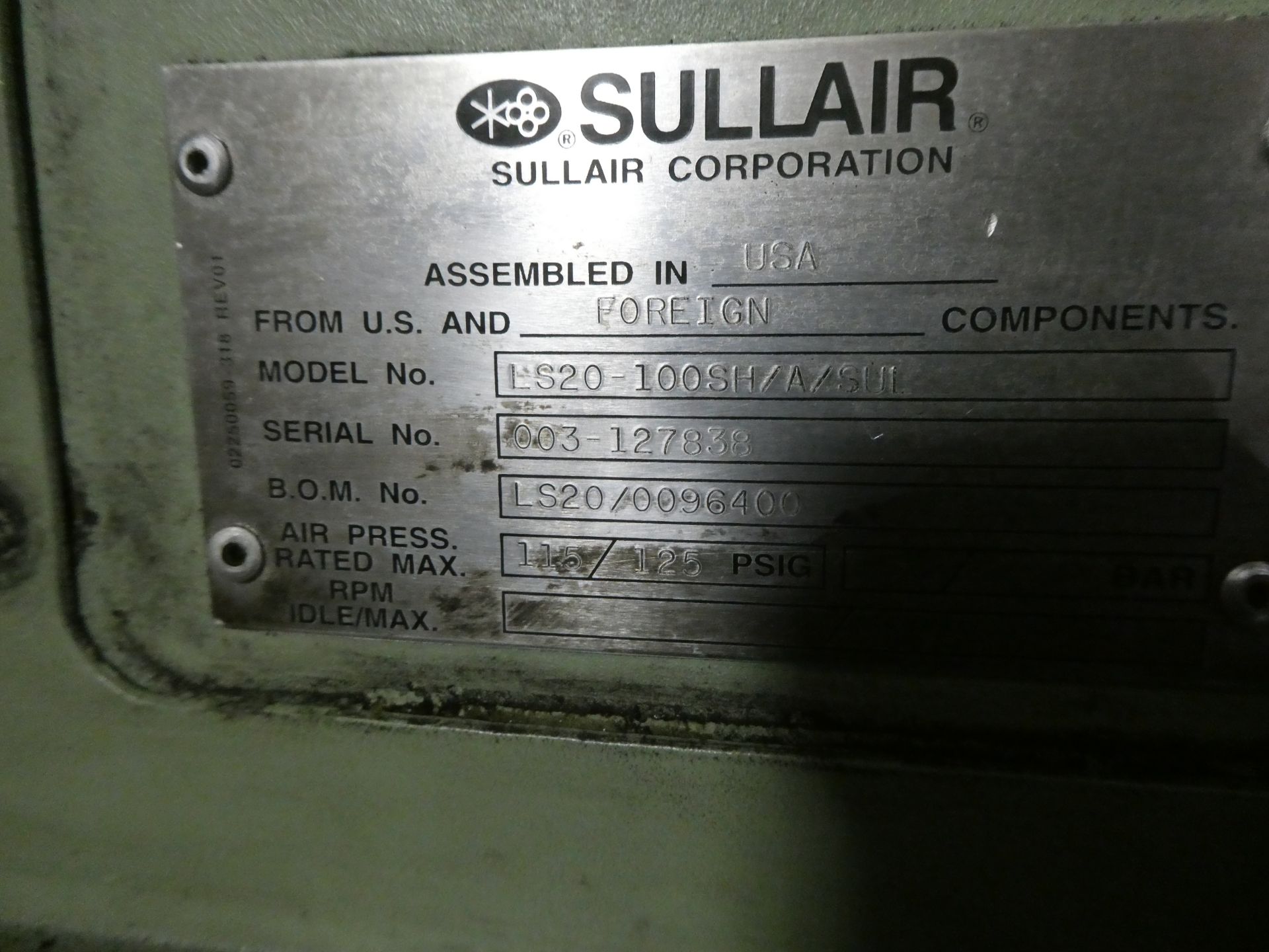 Sullair LS-20 Compressor - Image 3 of 4