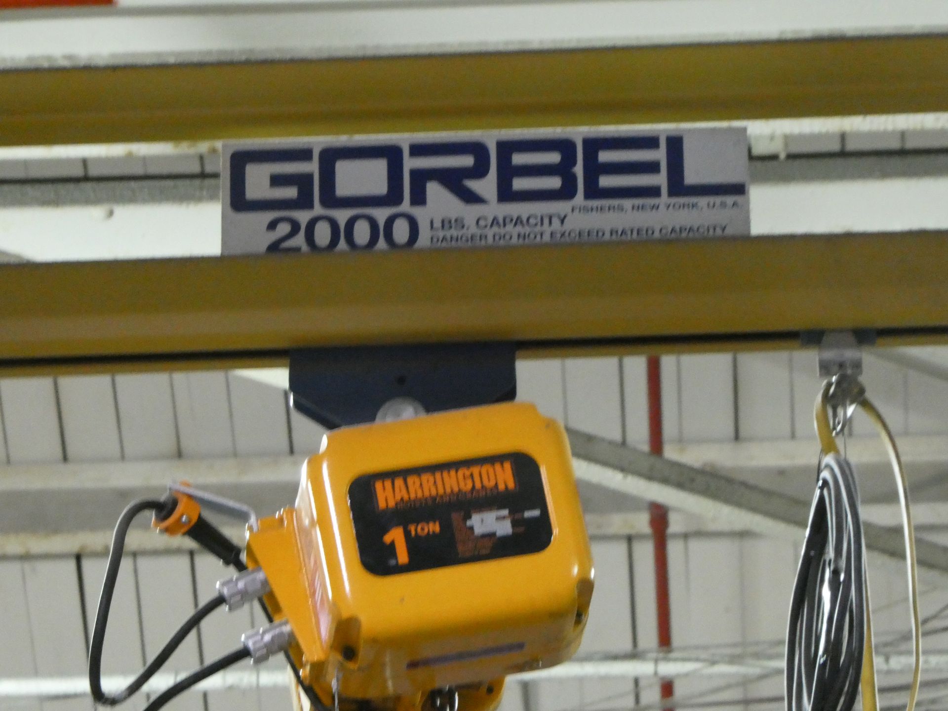 Gorbel Freestanding Overhead Crane w/ Harrington 1 ton hoist - Image 5 of 5