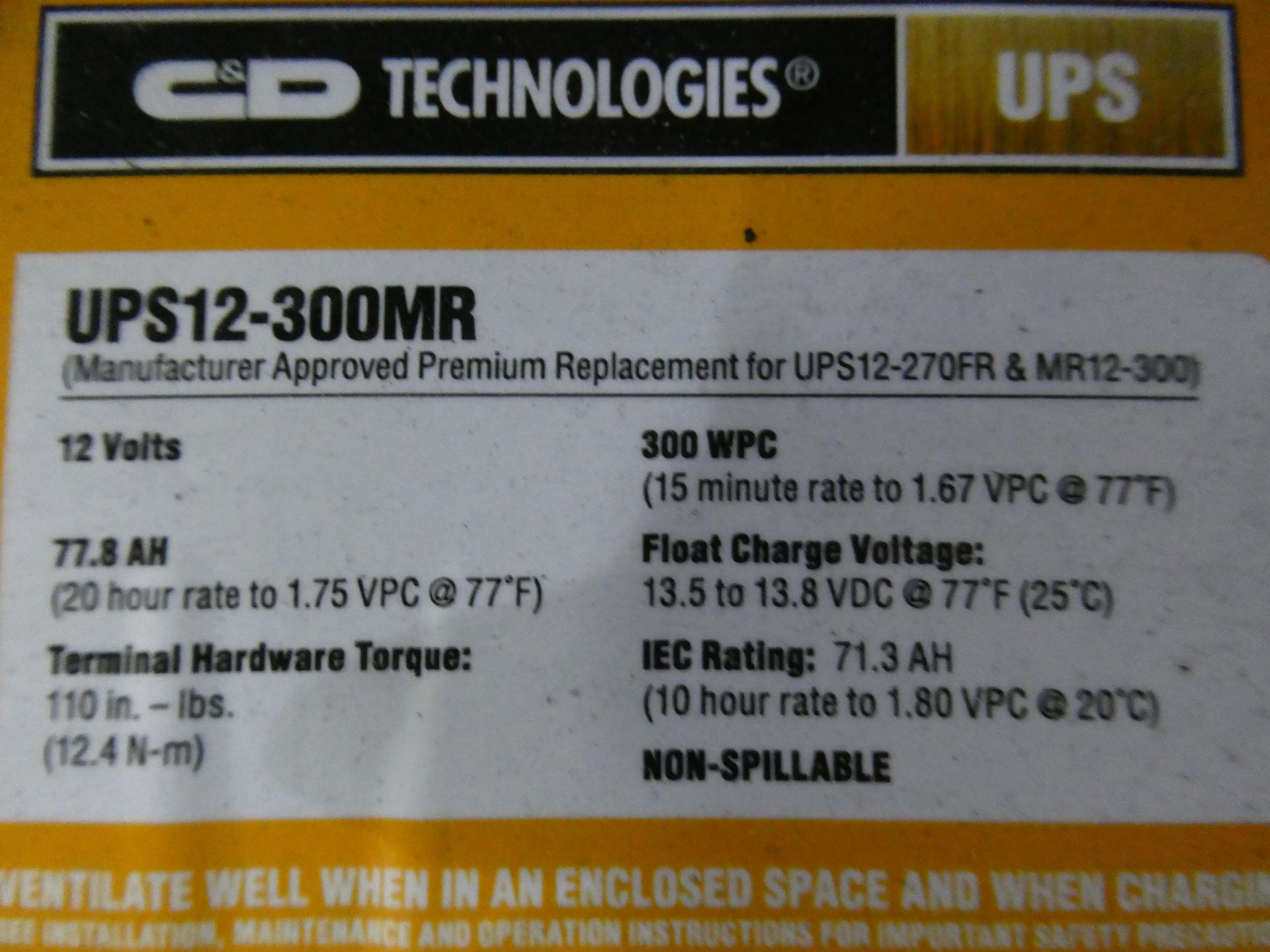 (12) New CD Technologies Batteries - Image 3 of 3