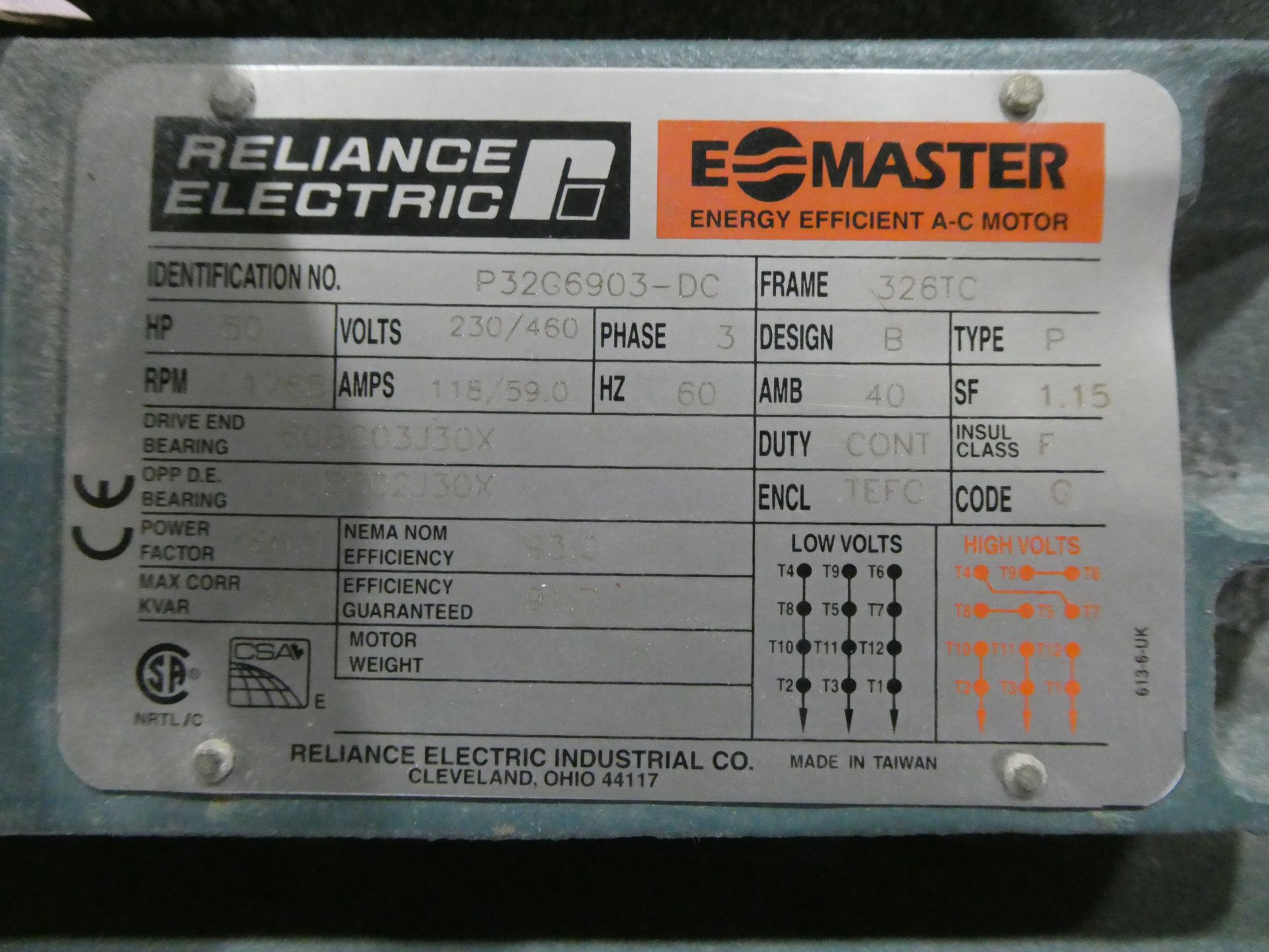 Reliance 50 HP Motor - Image 2 of 2