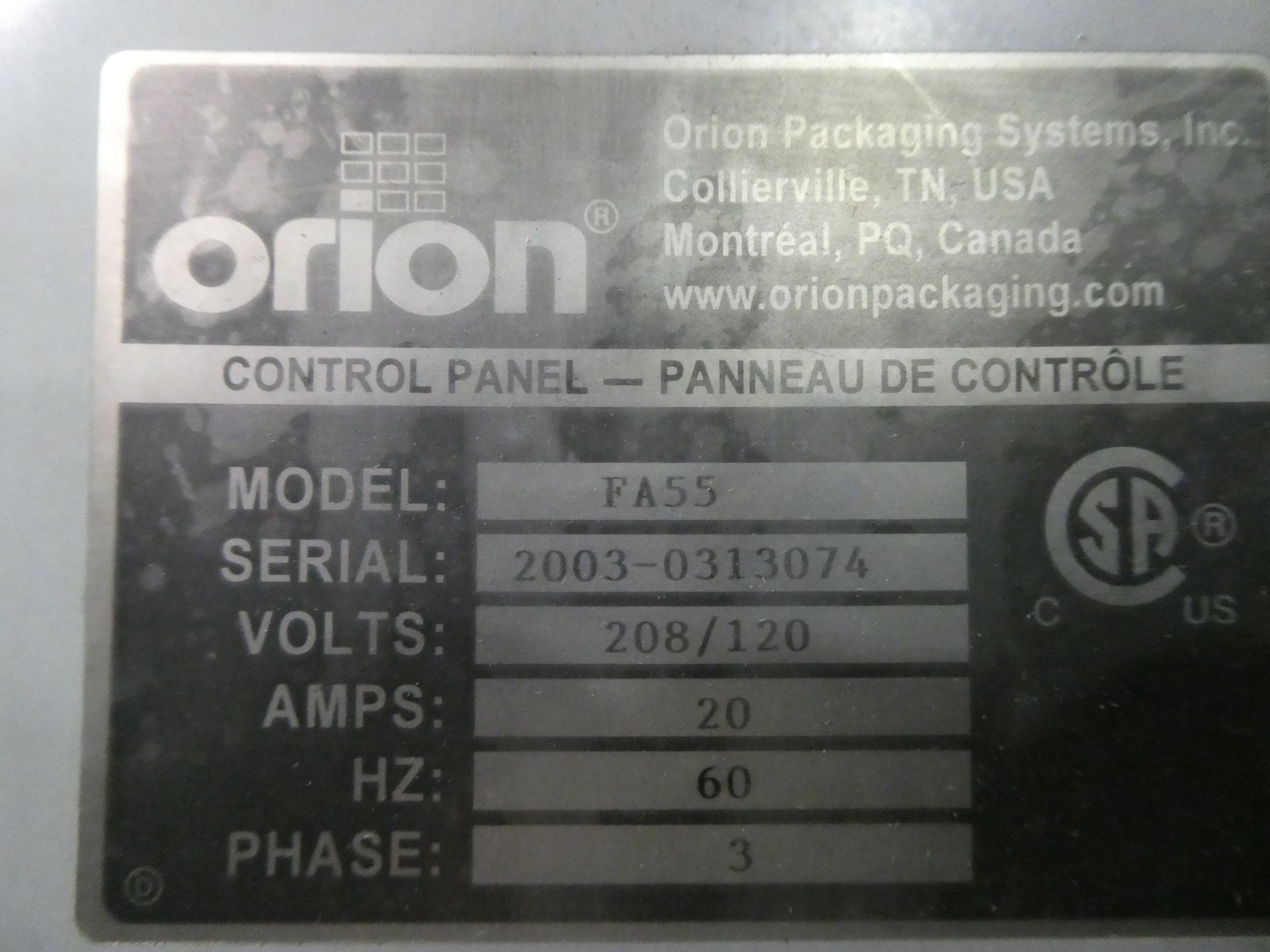 2003 Orion FA55 Automatic Pallet Pallet Wrapper with Integral Scale - Bild 6 aus 8