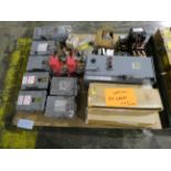 Pallet of Square D Safety Switches, Starters and Components