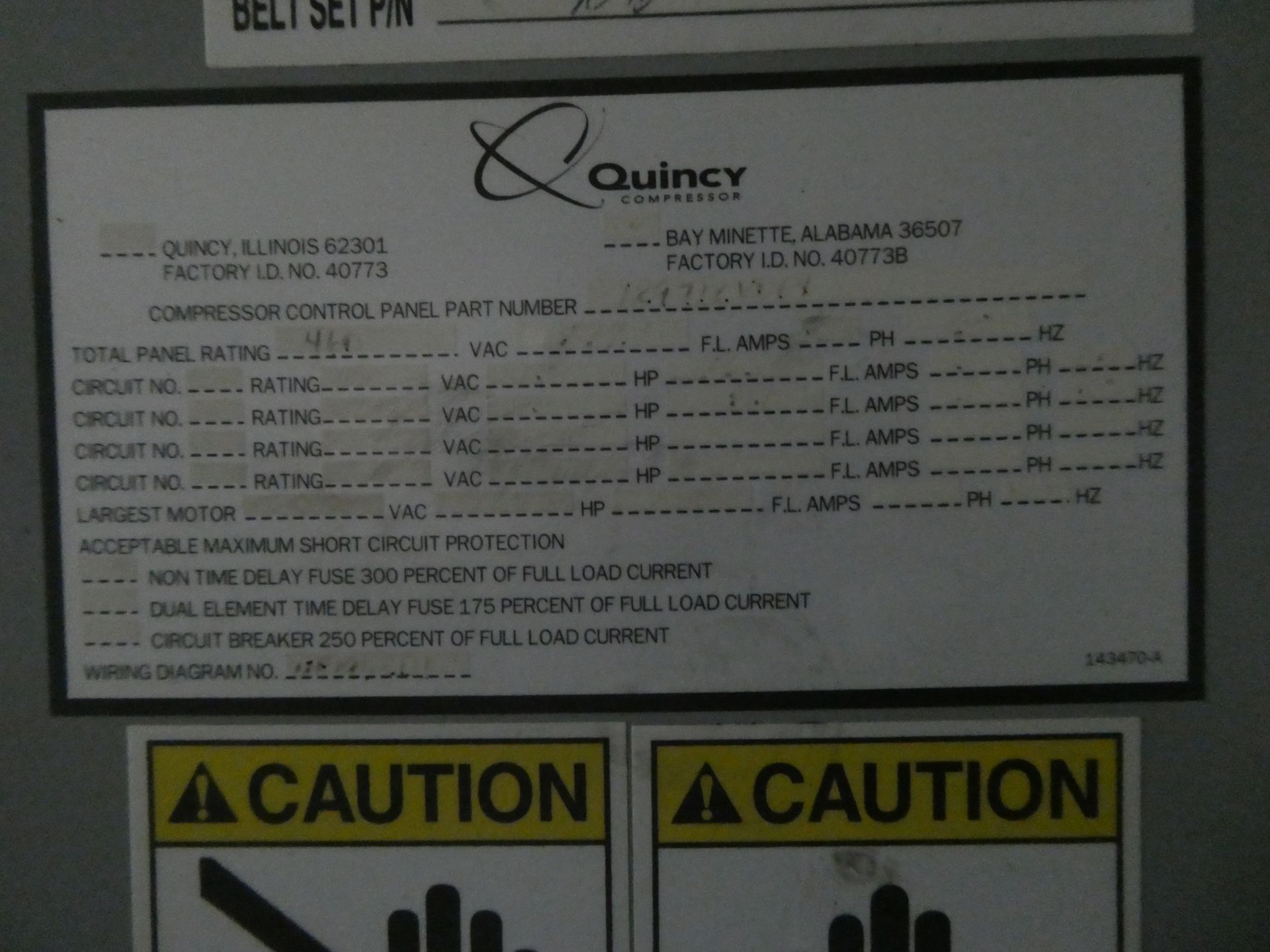 Quincy Model QSLP150ANA3C 150 HP Rotary Screw Compressor Package - Image 3 of 6