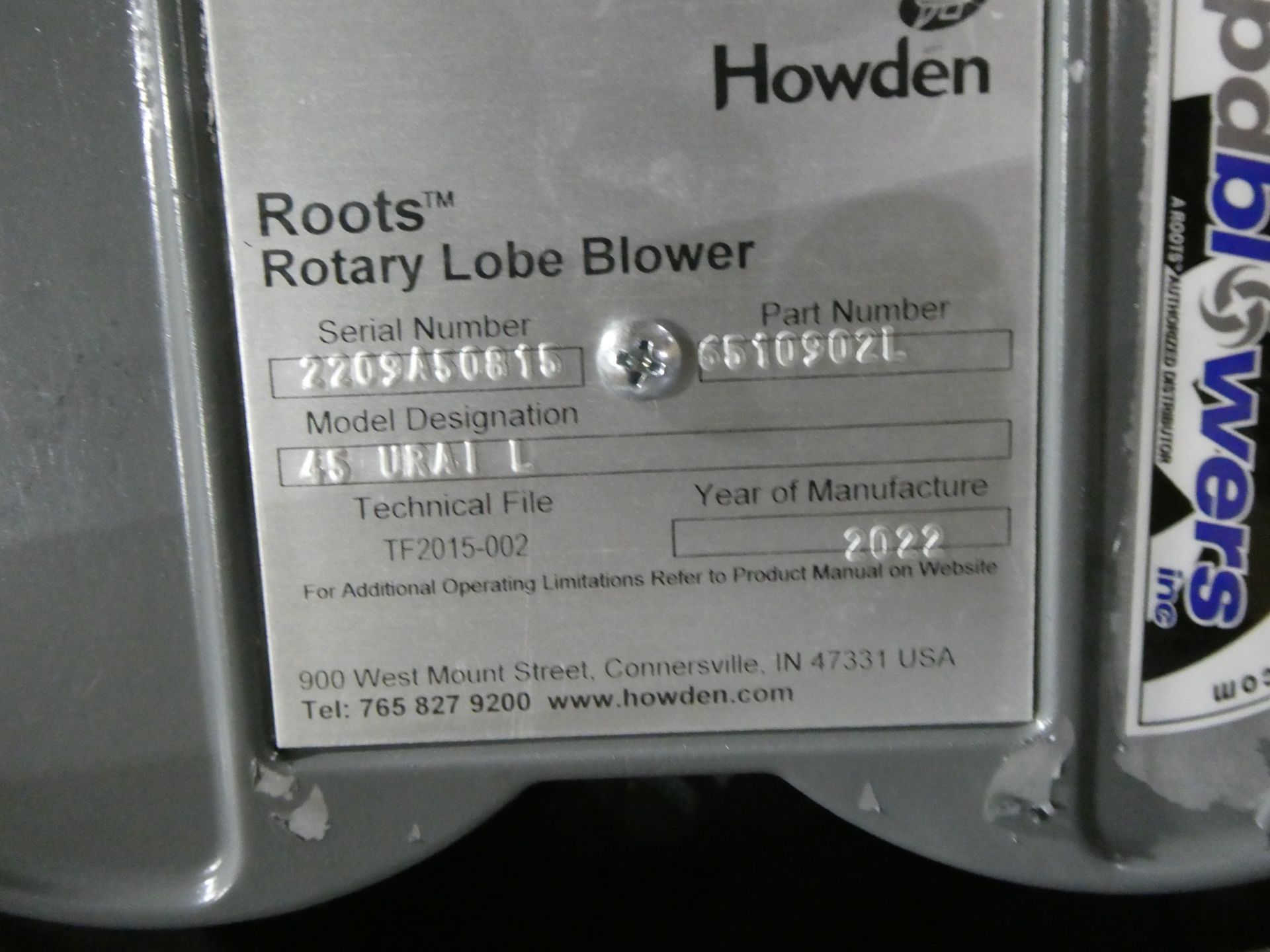 New Howden Roots Rotary Lobe Blower - Image 2 of 3