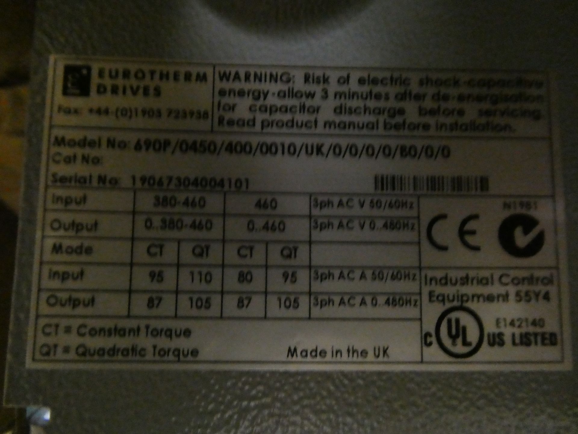 Eurotherm AC Integrator 690+ Series AC Drive - Image 3 of 3