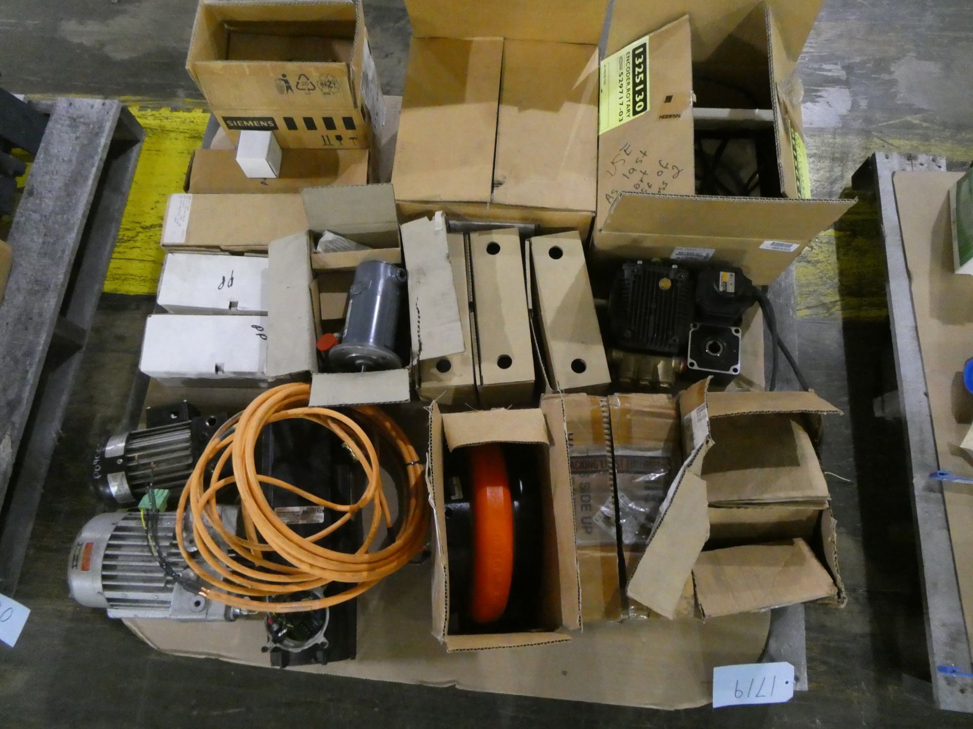 Pallet of Encoders, Motors and Couplings