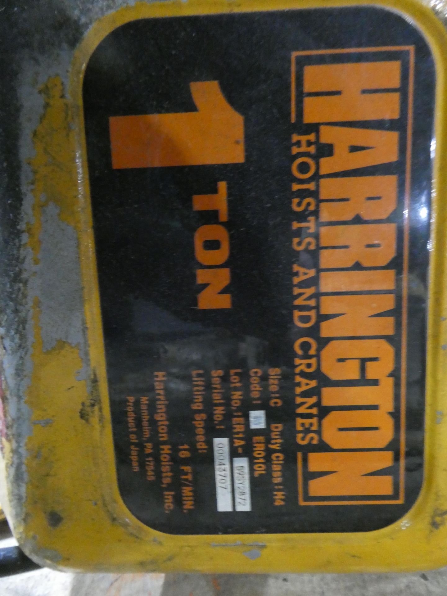 1 Ton Harrington Hoist - Image 3 of 4