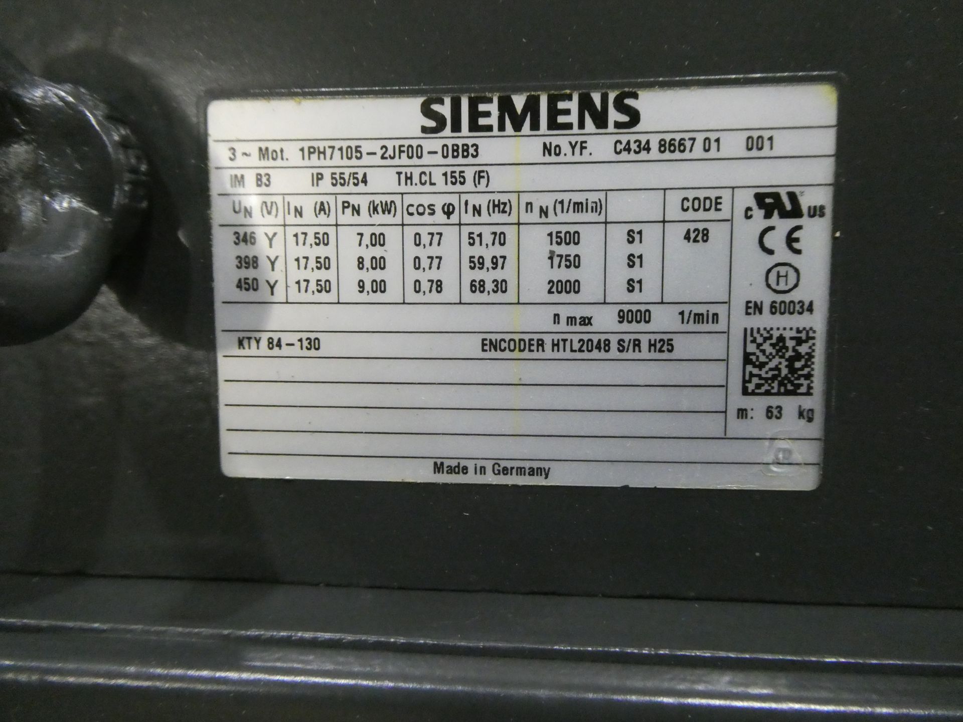 New Siemens 7kw Servo Motor - Image 2 of 2