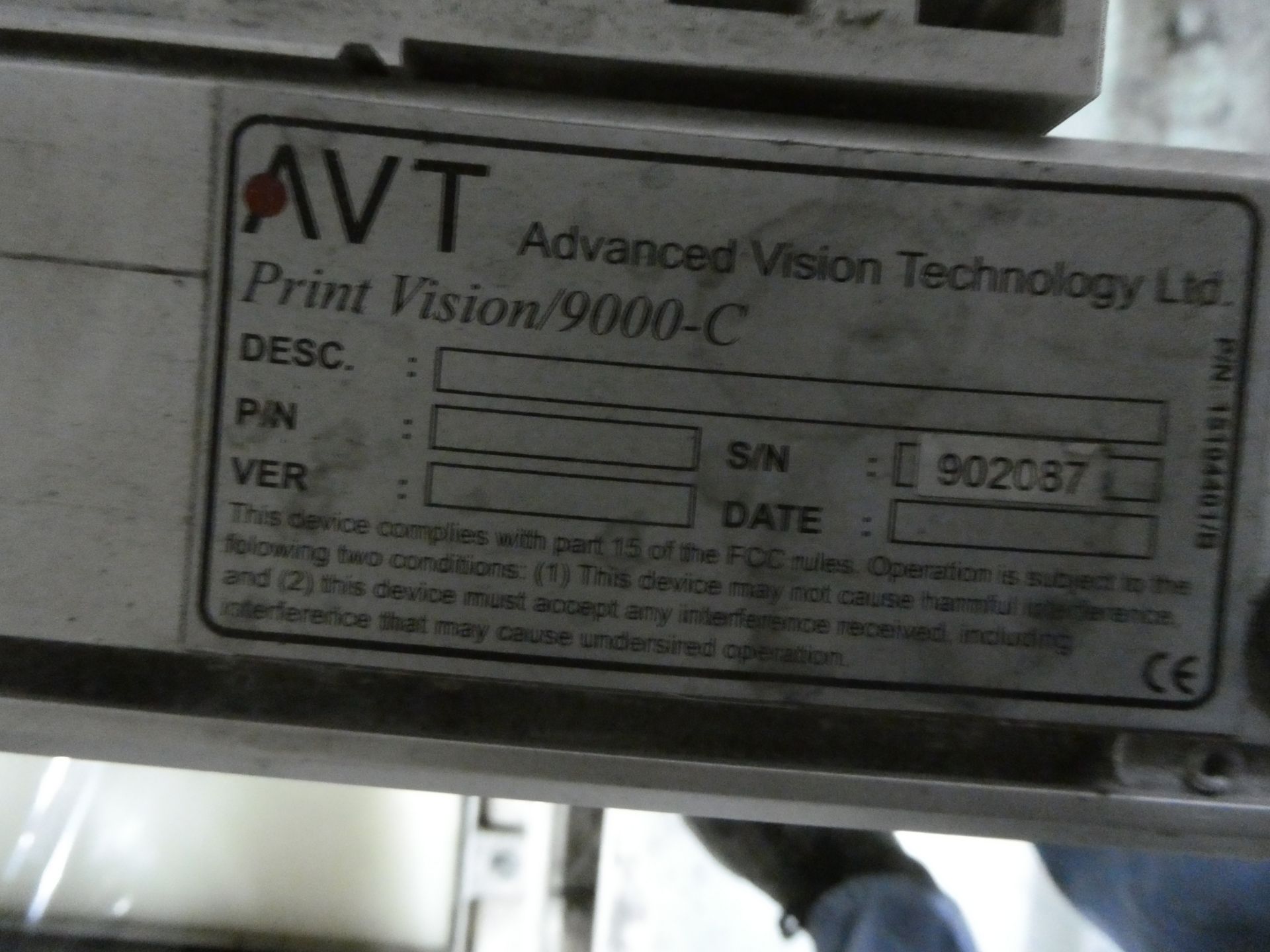 86" AVT PrintVision 9000-C Video Inspection System - Image 6 of 8