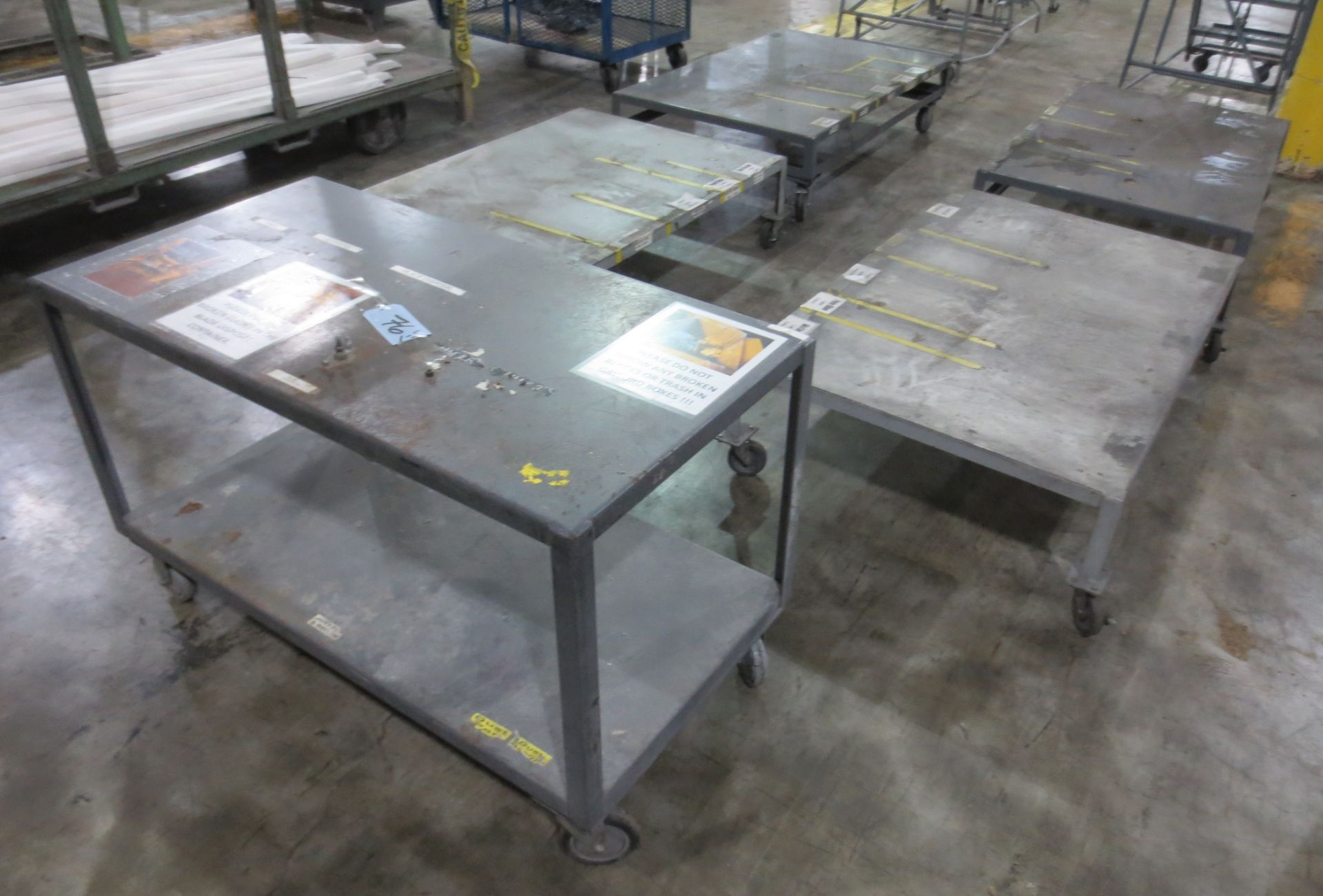 (5) Steel Flat Shelf Utility Carts